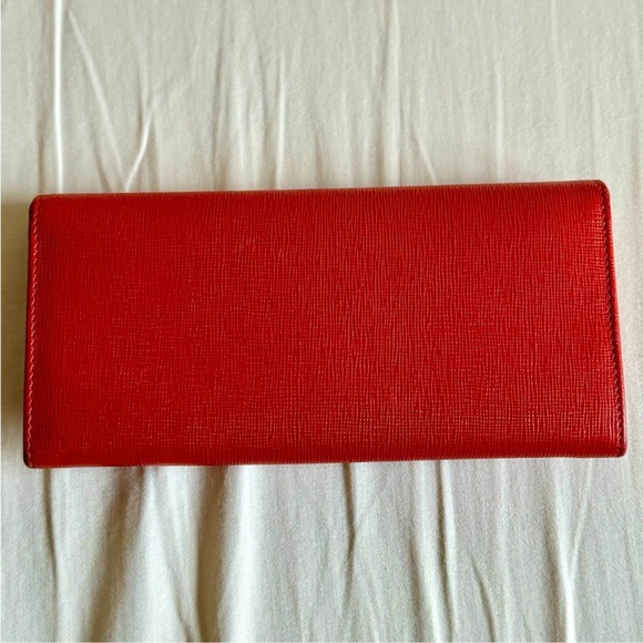 Fendi Roma Flowerland Continental Red Leather Wallet EUC - Picture 5 of 12